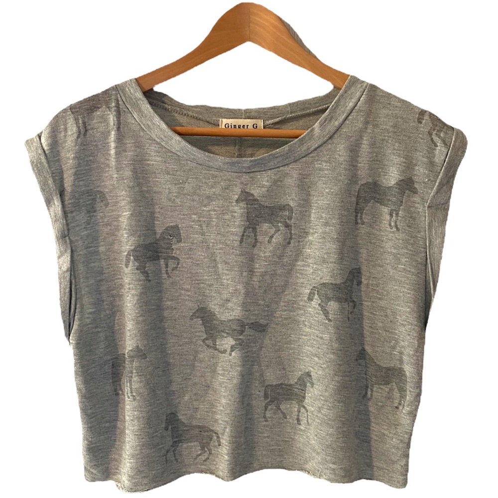 Heather grey crop tee